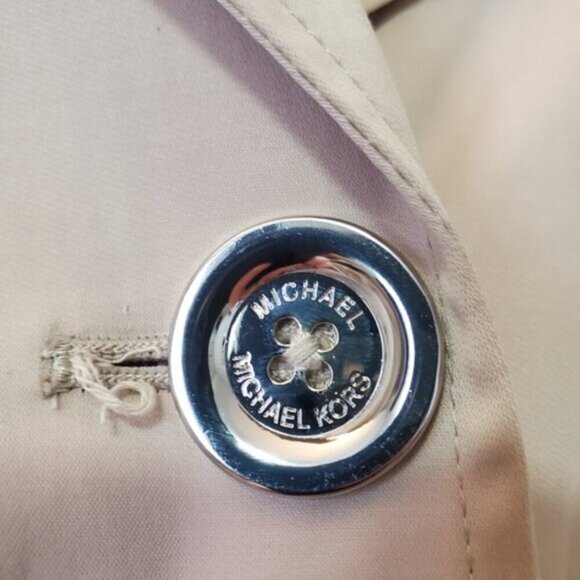 Michael Kors Ruched Spring Tan preppy Trench Jacket 12 - Picture 3 of 8
